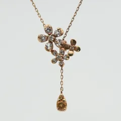 ヴァンドーム青山 フラワー シトリン K10 ネックレス ラブル/24-4438