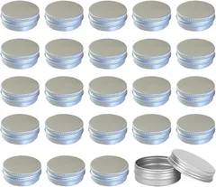 HIRAISM アルミネジキャップ アルミ缶 小分け 収納 保存 容器 詰替用 ねじ蓋式 丸型 24個セット (30 ml)
