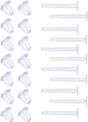 HIRAISM 100個入 透明ピアス 樹脂 パーツ 大容量 (透明,  100個アソート)