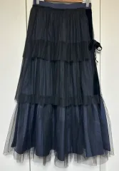 LUCKY CHOUETTE ブラック ロングチュールスカート