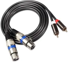 Nicheez XLR/RCA 変換 ケーブル キャノン 赤白 (1.5m/メス)