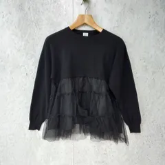 C OPAQUE.CLIP オペークドットクリップ チュールティアード ドッキング チュニック ペプラム 異素材 ブラック 38サイズ ◎、〇◇☆