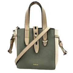 フルラ　レザー　バイカラー　2WAY　バッグ　ハンドバッグ　ショルダーバッグ　レディース