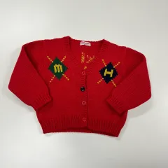 90 ミッキーハウス アーガイル ニット カーディガン