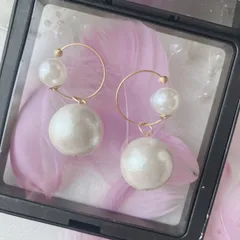 【公式カフ】コットンパールのチャーム付きシンプルカフ・ゴールド・ビューティーカフ（さとう式イヤーカフ）