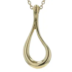 TIFFANY&Co. ティファニー K18YG オープンティアドロップ ネックレス 保存袋付 アズキチェーン 40.5cm【新品仕上済】【zz】【中古】