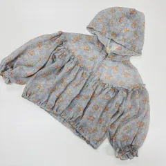 100-110 フラワー シースルー フード ジップアップ