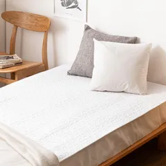 新品 萩原 敷きパッド アイボリー 約100×205cm 「デコール」 イブル キルティング シングルサイズ 洗濯機OK 滑り止め付き ゴムバンドなし 無地