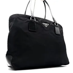 PRADA プラダ トートバッグ ハンドバッグ 三角ロゴプレート テスートナイロン 軽量 軽い レザー 本革 ブラック ビジネス 大容量 A4 PC 白タグ有り