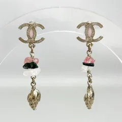 CHANEL / ココマーク ドロップピアス ストーン ゴールド A17C