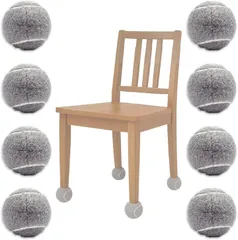 Nicheez 椅子 脚 カバー テニスボール型 イス 足 チェア ソックス フェルト キャップ 床 保護 傷 防止 防音 滑り止め 8個セット (グレー,  直径/約6.5cm)