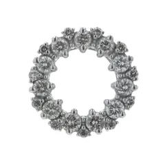 K18WG ホワイトゴールド ペンダントトップ ダイヤモンド 0.20ct サークル シンプル リース デザイン【新品仕上済】【zz】【中古】