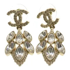 CHANEL (シャネル) ココマーク ラインストーン ドロップピアス イヤーアクセサリー ゴールド GP