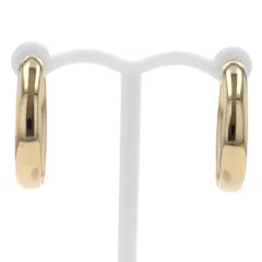 K18YG イエローゴールド ピアス 甲丸 フープ シンプル 20.0mm幅【新品仕上済】【zz】【中古】