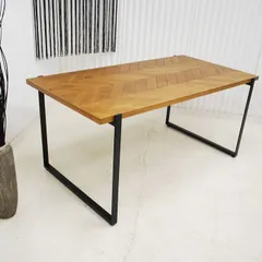 【アウトレット】【現品限り】一部送料無料 大特価 未使用 北欧調モダン ダイニングテーブル ヘリンボーン 158 カフェ風 インダストリアル風 230601-ジプシーDT