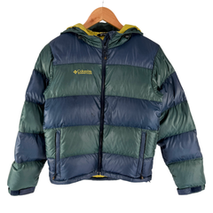 Columbia ダウンジャケット S グリーン×ネイビー PL5005 レディース 古着 アウター
