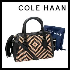 【COLE HAAN】2Way バッグ レザー ピンクベージュ ブラック/黒 編み込み タッセル ショルダーバッグ ハンドバッグ コールハーン (SER-6290)