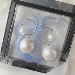 【公式カフ】2way・コットンパールのチャーム付きシンプルカフ・シルバー・ビューティーカフ（さとう式イヤーカフ）