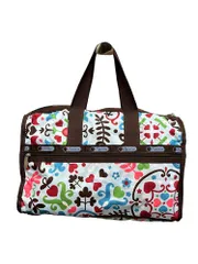 LESPORTSAC (レスポートサック) ナイロン ハンドバッグ ボストンバック 総柄 ブルー×ブラウン レディース/025