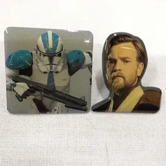 中古品・スターウォーズ ピンバッジ 2個セット （オビ=ワン・ケノービー 。クローン・トルーパー）R617