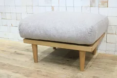 GMIK604○unico / ウニコ SIAL シアル オットマン スツール カバーリング ファブリック 布張り 北欧スタイル 約2.9万 未使用B品