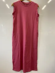 c588⚫︎chocol raffia robe⚫︎ショコラフィネローブ⚫︎ノースリブロングワンピース⚫︎両サイドスリット⚫︎ポケット有⚫︎綿100%⚫︎sizeF⚫︎ピンク