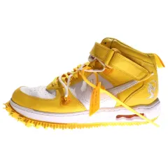 NIKE (ナイキ) ×OFF-WHITE AIR FORCE 1 MID SP LTHR オフホワイト エア フォース 1 ミッドカットスニーカー ホワイト/イエロー US10/28cm DR0500-101