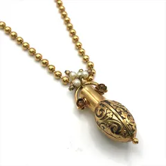 良品 Rossi ロッシ ヴィンテージ ロング ネックレス アクセサリー ゴールド 花 フラワー レディース m15386