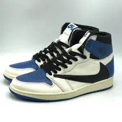 【中古】NIKE × Travis Scott × Fragment AIR JORDAN 1 RETRO HIGH OG SP Military Blue サイズ27cm DH3227-105[79]