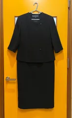 【H3-12】◇ SOIR BENIR / 東京ソワール　11ARサイズ　フォーマルワンピース　七分袖　黒色