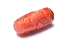 【１点物】マットな質感 南紅瑪瑙(ナンホーン)水晶共生　35x15mm　九眼天珠(貫通穴) ビーズ パワーストーン 天然石 _PC8654