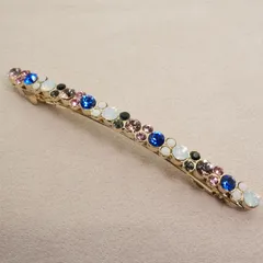 アッカ バレッタ ストーン ビジュー ベリー ブルー ピンク/25-2714