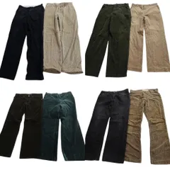 古着卸 まとめ売り コーデュロイ パンツ 8枚セット (メンズ 34 ) ストレート ダブル仕様 ベージュ ブラック 中古 古着 ND2842