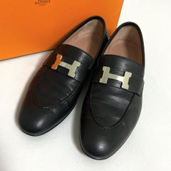 美品】Hermès モカシン《パリ》 ブラック 38.5 - メルカリ