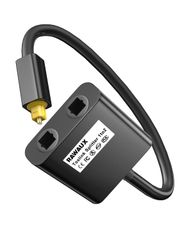 신품 광케이블 분배기 SPDIF/Toslink 1입력 2출력 광섬유 디지털 오디오 케이블 어댑터 전환기 컨버터 TV/DVD/앰프 (블랙 0.2M - 2025)