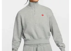 @特価@新品 NIKE ナイキ HV8731-063 ハーフジップアップ クロップド スウェット L