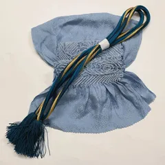 ［6534］帯締め 帯揚げ セット 花流水文様 絞り 金糸 逸品 正絹 着物 帯絞め