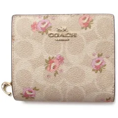 【新品 未使用】コーチ 財布 COACH アウトレット シグネチャー フローラル プリント C チャーム スナップ ウォレット 花柄 二つ折り財布 CAR14 IMSAS