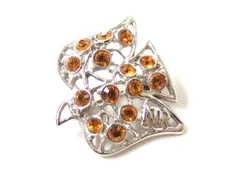 NINA RICCI ニナリッチ シルバー×オレンジ 鳥 ブローチ