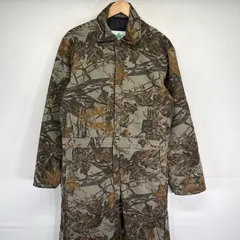 古着 リバティ LIBERTY USA製 長袖つなぎ オールインワン ワーク 作業着 リアルツリーカモフラ柄 中綿 MEDIUM TALL  ブラウン系 メンズ