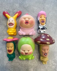 【6個セット】　こびとづかん ソフビフィギュア　カプセルトイ　ガチャガチャ　おすわり　マスコット　フィギュア　ガシャポン　ガチャ　カクレモモジリ　スモモノウチ　シボリオオチチ　リトルハナガシラ　ベニキノコビト　ホトケアカバネ　こびとずかん　こびと図鑑　小人図鑑