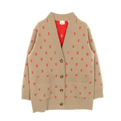 バーバリー BURBERRY カーディガン TBロゴ ウール カシミヤ カーディガン レディース Used A