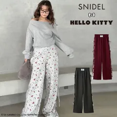 【SALE30%OFF】【即納】 スナイデル SNIDEL ボトムス 【HELLO KITTY】レースアップパンツ ハローキティ サンリオ コラボ フルレングス swcp254281