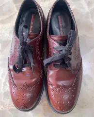 PRADA バーガンディ ブローグ オックスフォードシューズ 41 正規品