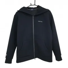 パーリーゲイツ ジップパーカー ネイビー ロゴ刺しゅう ダンバールニット ジャケット  レディース 2(L) ゴルフウェア PEARLY GATES