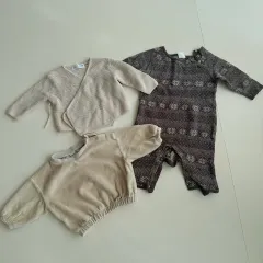 ベイビー カーディガン／ロンパース／スウェット セット 6m (ZARA ザラ H&M エイチ・アンド・エム)