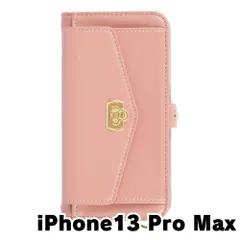 【新品未使用】iPhone13 Pro Max ストラップ付き 手帳型スマホ ケース ショルダー (カバー色ピンクベージュ) カード収納 鏡付き ミラー 可愛い カバー おしゃれ 韓国 myones-case026-iphone13max-pkbe