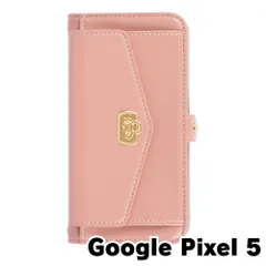 【新品未使用】Google Pixel 5 ピクセル5 ストラップ付き 手帳型スマホ ケース ショルダー (カバー色ピンクベージュ) カード収納 鏡付き ミラー 可愛い カバー おしゃれ 韓国 myones-case026-pixel5-pkbe