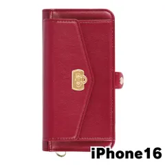 【新品未使用】iPhone16 アイフォン16 ストラップ付き 手帳型スマホ ケース ショルダー (カバー色ボルドー) カード収納 鏡付き ミラー 可愛い カバー おしゃれ 韓国 myones-case026-ip16-bord