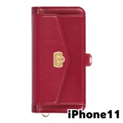 【新品未使用】iPhone11 アイフォン11 ストラップ付き 手帳型スマホ ケース ショルダー (カバー色ボルドー) カード収納 鏡付き ミラー 可愛い カバー おしゃれ 韓国 myones-case026-iphone11-bord